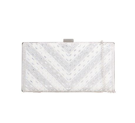 Společenská kabelka clutch bílá zdobená