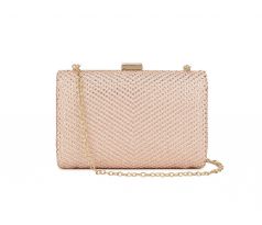 Společenská kabelka clutch s kamínky nude