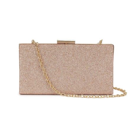 Společenská kabelka clutch třpytivá rose gold 1