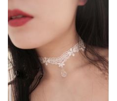 Bílý krajkový náhrdelník pro nevěstu 3