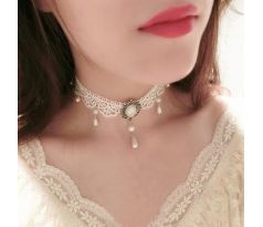 Bílý krajkový náhrdelník pro nevěstu 5